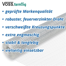 10m VOSS.farming Volierendraht, Drahtgitter, Höhe 100cm - 12,7x12,7x0,65mm, verzinkt