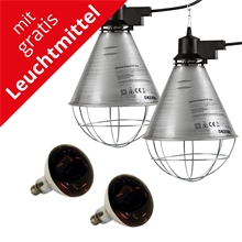 2x Infrarot-Wärmestrahler Ø 21cm + 1x Infrarotlampe 150 Watt + 1x GRATIS Infrarotlampe 150 Watt
