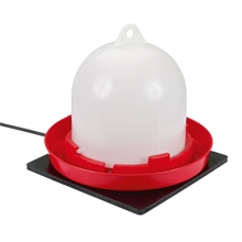 Gummi Heizplatte für Geflügel- und Kleintiertränken - Wärmeplatte, 24 x 24 cm, mit Netzteil 24V/ 18W