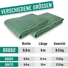 VOSS.farming Heuvlies 9,8 x 12m, Strohvlies, Strohballenschutz 140g/m², 2x 9,8 x 6 m