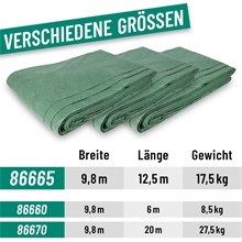 VOSS.farming Heuvlies 9,8 x 37,5m, Strohvlies, Rundballen-Vlies 140g/m², 3x 9,8 x 12,5m