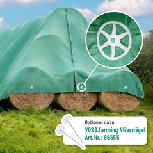VOSS.farming Heuvlies 12,2 x 12,5m, Strohvlies, Strohballenschutz, Rundballen-Vlies 140g/m²