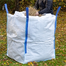 Big Bag mit Füllschürze 90x90x110cm, Garten Bag, Transportsack für Gartenabfall, Holz, Heu