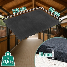 VOSS.farming Stallmatte Puzzlematte 120x90cm, 18mm - robuste Boxenmatte, Gummimatte