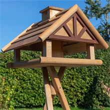 B-Ware: VOSS.garden "Levar" - hochwertiges Vogelhaus mit Kreuzstandfuß, natur