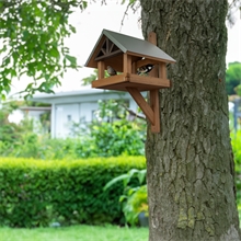 VOSS.garden „Mora“ - hochwertiges Vogelhaus zur Wandmontage, braun