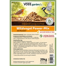 VOSS.garden Premium-Vogelfutter Power Mix für Wildvögel - schalenlos - 20kg Sack