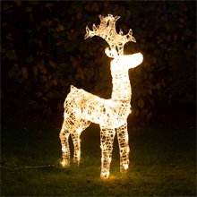 B-Ware: VOSS.garden LED Rentier Weihnachtsdeko-Figur 98cm, Outdoor Weihnachtsbeleuchtung