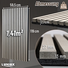 2x Finara Akustikpaneele Eiche, 119x59,5x2,1cm, Wandpaneele 2,8m², Schallabsorber, Wandverkleidung
