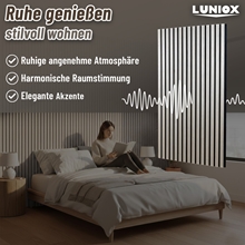 2x Finara Akustikpaneele Eiche, 119x59,5x2,1cm, Wandpaneele 2,8m², Schallabsorber, Wandverkleidung