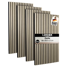 2x Finara Akustikpaneele Esche, 119x59,5x2,1cm, Wandpaneele, Schallabsorber, Wandverkleidung