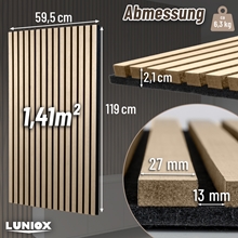 2x Finara Akustikpaneele Esche, 119x59,5x2,1cm, Wandpaneele, Schallabsorber, Wandverkleidung