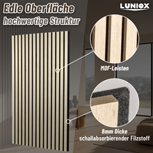 2x Finara Akustikpaneele Esche, 119x59,5x2,1cm, Wandpaneele, Schallabsorber, Wandverkleidung