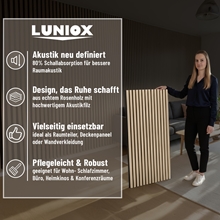 2x Finara Akustikpaneele Esche, 119x59,5x2,1cm, Wandpaneele, Schallabsorber, Wandverkleidung