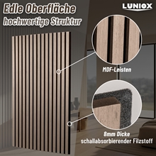 2x Finara Akustikpaneele Walnuss, 119x59,5x2,1cm, Wandpaneele, Schallabsorber, Wandverkleidung