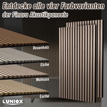 2x Finara Akustikpaneele Walnuss, 119x59,5x2,1cm, Wandpaneele, Schallabsorber, Wandverkleidung