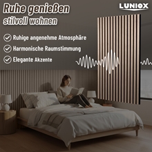 2x Finara Akustikpaneele Walnuss, 119x59,5x2,1cm, Wandpaneele, Schallabsorber, Wandverkleidung