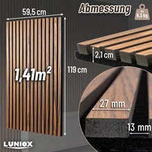 2x Finara Akustikpaneele Rosenholz, 119x59,5x2,1cm, Wandpaneele, Schallabsorber, Wandverkleidung