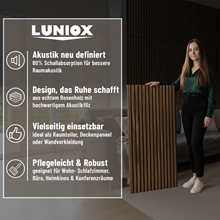 2x Finara Akustikpaneele Rosenholz, 119x59,5x2,1cm, Wandpaneele, Schallabsorber, Wandverkleidung