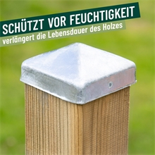 10x VOSS.garden Pfostenkappe 70 x 70mm, verzinkte Schutzkappe für Holzpfähle, inkl. Schrauben