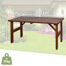 Gartenmöbel-Set Tessin, braun, Tisch und Bänke, für 6 Personen