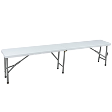 VOSS.garden Klappbank 180x29x43cm Weiß - HDPE Sitzfläche mit Stahlgestell