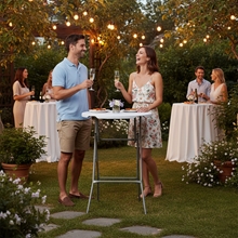 VOSS.garden Stehtisch Rund Ø80x105cm, Kunststoff mit Stahlrahmen