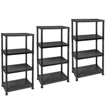 3x LandXpert Kunststoffregal mit 4 Ebenen 61x31x131cm