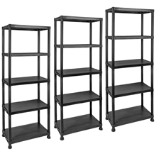 3x LandXpert Kunststoffregal mit 5 Ebenen 61x31x171cm