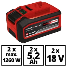 Einhell 2x18V 5,2Ah Power X-Change TWIN-Pack Akku - für alle Power X-Change Geräte