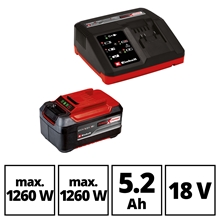 Einhell 18V 5,2Ah PXC 4A Fastcharger Starter Kit – Akku und Ladegerät für alle Power X-Change Geräte