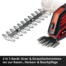 Einhell GE-CG 18/100 Li T-Solo Akku-Gras- und Strauchschere, Heckenschere mit Teleskopstiel, 18 V