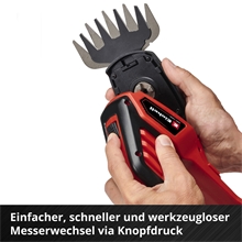 Einhell GE-CG 18/100 Li T-Solo Akku-Gras- und Strauchschere, Heckenschere mit Teleskopstiel, 18 V