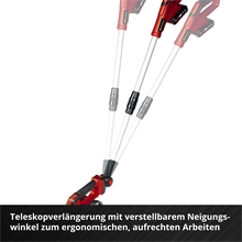 Einhell GE-CG 18/100 Li T-Solo Akku-Gras- und Strauchschere, Heckenschere mit Teleskopstiel, 18 V