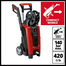 Einhell Hochdruckreiniger TE-HP 140 - max 140 bar, inkl. 7-TLG. Zubehör, 1900 W, 420 l/h Fördermenge