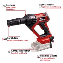 Einhell HYPRESSO 18/24-1 Li Akku-Druckreinigerpistole - tragbarer Hochdruckreiniger 18 V, 24 bar, oh