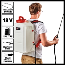 Einhell GE-WS 18/150 Li-Solo Akku-Drucksprühgerät - Gartenspritze, Drucksprüher, 15 L Tankvolumen