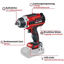 Einhell Akku-Schlagschrauber IMPAXXO 18/400, Power X-Change,18 V, 400 Nm