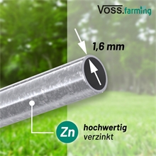 VOSS.farming Weidetor verstellbar 200 - 300 cm, mit Gitter, 110 cm hoch, verzinkt