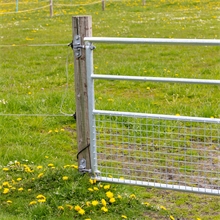 VOSS.farming Weidetor verstellbar 200 - 300 cm, mit Gitter, 110 cm hoch, verzinkt