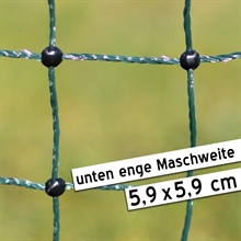 VOSS.pet petNET+ 10 m Hundezaun, Welpenzaun, Kaninchenzaun, 65 cm, 9 Premium-Pfähle, 1 Spitze, grün