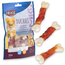 Trixie PREMIO Duckies, Hundeleckerli mit Entenbrust, Snackknochen, 100g