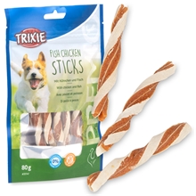 Trixie PREMIO Fish Chicken Sticks, Hundeleckerli mit Hühnerbrust und Fisch, 80g