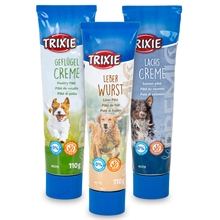 Trixie Premio Cremes und Pasten Set, Leberwurst, Lachscreme, Geflügelcreme