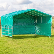 VOSS.farming Weidepanel-Zelt mit Dachplane und kompletter Seitenplane, 3,6mx4m