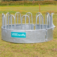 VOSS.farming Rundballenraufe, Heuraufe, Rundraufe mit 12 Fressplätzen und Palisadenfressgitter