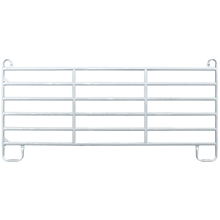 Das VOSS.farming Weidepanel 3,60 m ist ein metallenes Viehgatter mit waagerechten Rohren und einem kleineren integrierten Zugangstor.