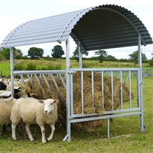 VOSS.farming Viereckraufe mit Dach für Schafe und Ziegen