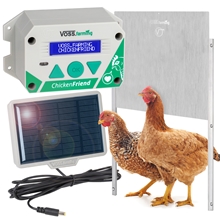 SET VOSS.farming "ChickenFriend“ automatische Hühnerklappe + Tür 430x400mm + Solar Akku Set