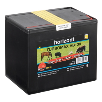 "TURBOMAX AB130" Alkaline-Batterie 130Ah für 9 Volt Batterie-Weidezaungeräte